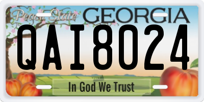 GA license plate QAI8024