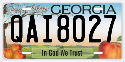 GA license plate QAI8027