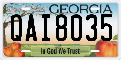 GA license plate QAI8035