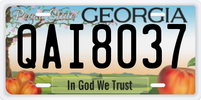 GA license plate QAI8037