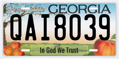 GA license plate QAI8039