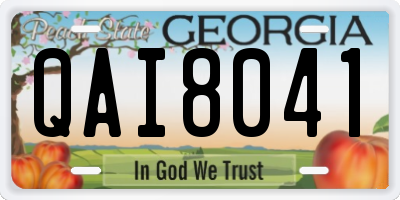 GA license plate QAI8041