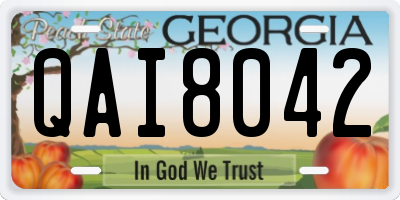 GA license plate QAI8042