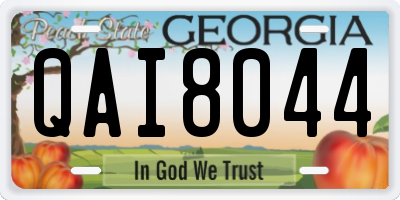 GA license plate QAI8044