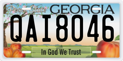 GA license plate QAI8046