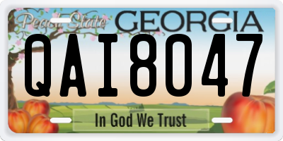GA license plate QAI8047