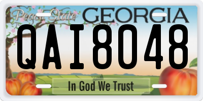 GA license plate QAI8048