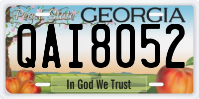 GA license plate QAI8052