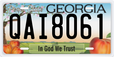 GA license plate QAI8061