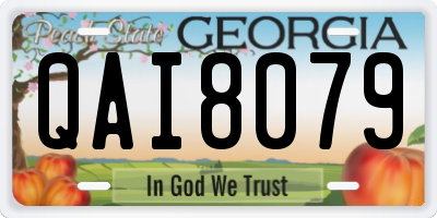 GA license plate QAI8079