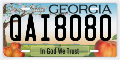 GA license plate QAI8080