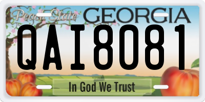 GA license plate QAI8081