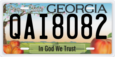 GA license plate QAI8082
