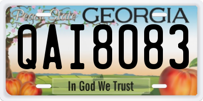 GA license plate QAI8083