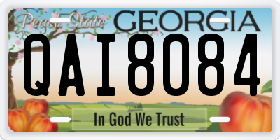GA license plate QAI8084
