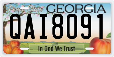 GA license plate QAI8091