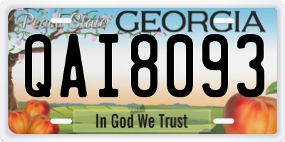 GA license plate QAI8093