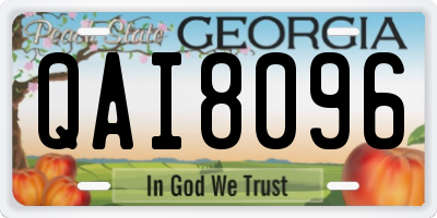 GA license plate QAI8096