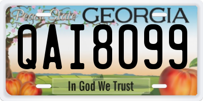 GA license plate QAI8099