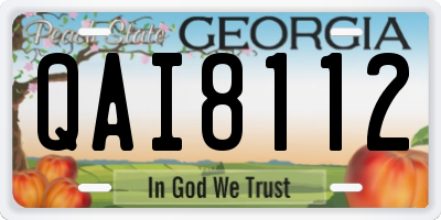 GA license plate QAI8112