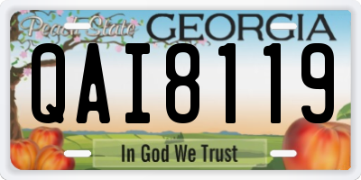 GA license plate QAI8119