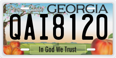 GA license plate QAI8120