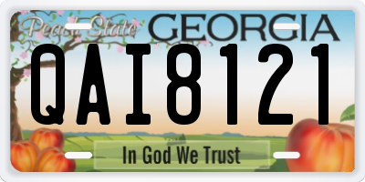 GA license plate QAI8121