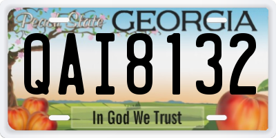 GA license plate QAI8132