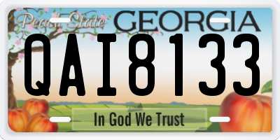 GA license plate QAI8133