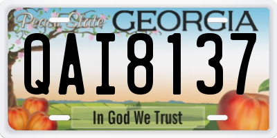GA license plate QAI8137