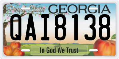 GA license plate QAI8138