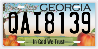 GA license plate QAI8139