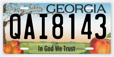 GA license plate QAI8143