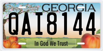 GA license plate QAI8144