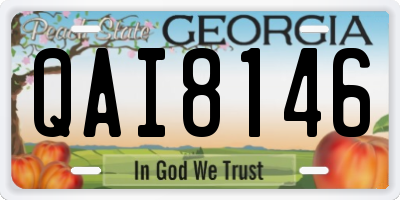 GA license plate QAI8146