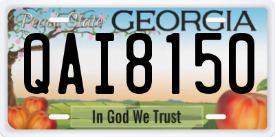 GA license plate QAI8150