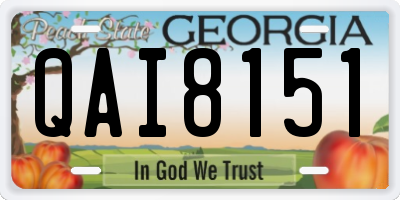 GA license plate QAI8151