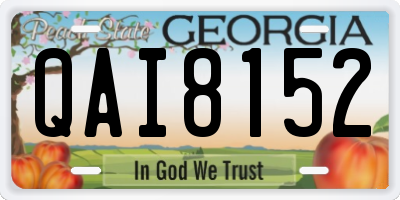 GA license plate QAI8152