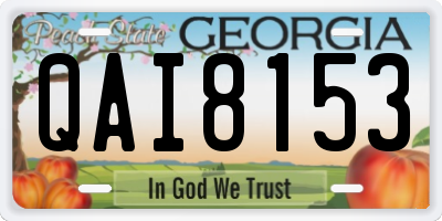 GA license plate QAI8153