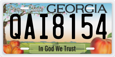 GA license plate QAI8154