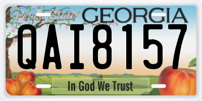 GA license plate QAI8157