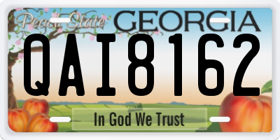 GA license plate QAI8162
