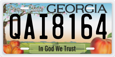 GA license plate QAI8164