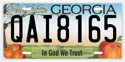 GA license plate QAI8165