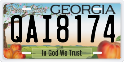 GA license plate QAI8174