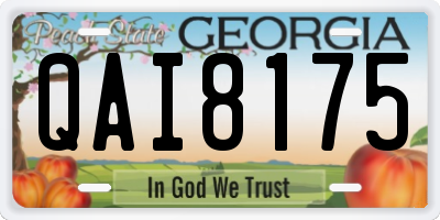 GA license plate QAI8175