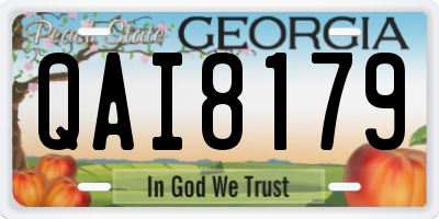GA license plate QAI8179
