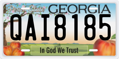 GA license plate QAI8185