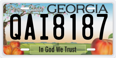 GA license plate QAI8187