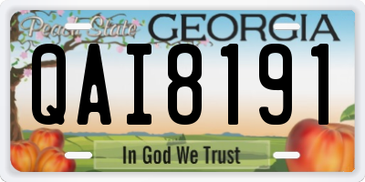 GA license plate QAI8191